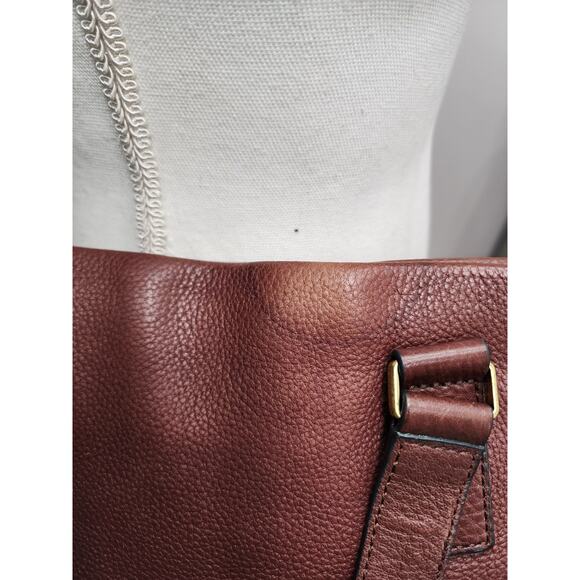 FOSSIL "Preston" Brown Pebbled Leather Expandable Crossbody Bag #ZB5874 - Picture 8 of 12